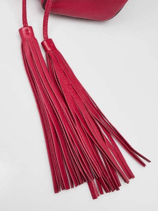 Gucci Dark Pink Pebbled Leather Bamboo Backpack Bag main image 4